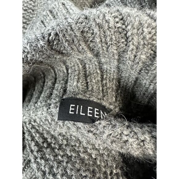 Eileen Fisher Alpaca Silk Grey Knit Ponco one size - Picture 5 of 8